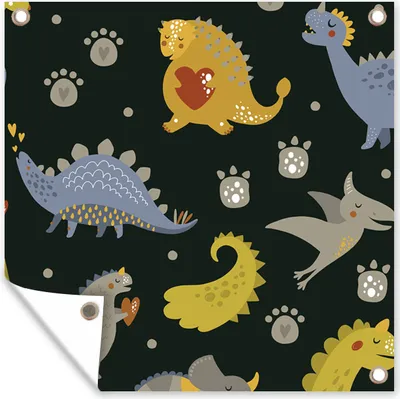 Obrázok produktu pre MuchoWow® Vonkajší plagát - Záhradná dekorácia ochrana súkromia - Záhradné plagáty pre záhradu - Dino - Deti - Vzory - Chlapci - Dievčatá - Dinosaurus -
