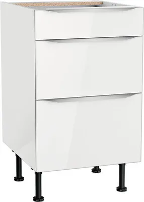 Produktbild von Optifit Schubladenunterschrank Arvid986 BxTxH 50 x 58,4 x 87 cm weiß glänzend zerlegt KFAV U536-8E+