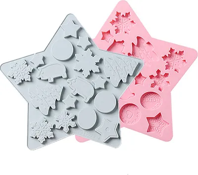 Produktbild von CANDeal Weihnachts-Silikon-Backformen, Antihaft-Schokoladen-Kuchenformen, 3D-Weihnachtsbaum, Sterne, Schweinchen Und Schneekekse, DIY-Weihnachtsbonbon-Fondant-Backset Für Küchenbackwerkzeuge