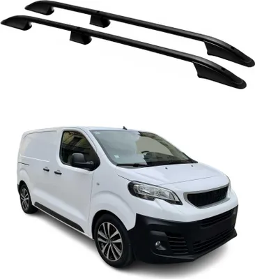 Image de Barres de toit longitudinales pour Peugeot Expert 2016-2024 L1 Aluminium Noir
