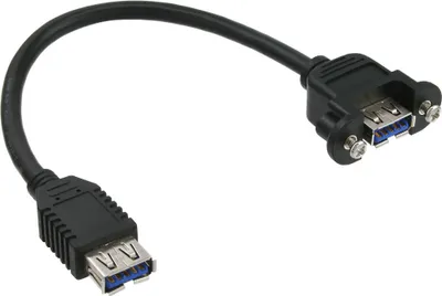 Obrázek produktu pro InLine 4043718198139, 0,2 m, USB A, USB A, USB 3.2 Gen 1 (3.1 Gen 1), Samec/samec, Černá