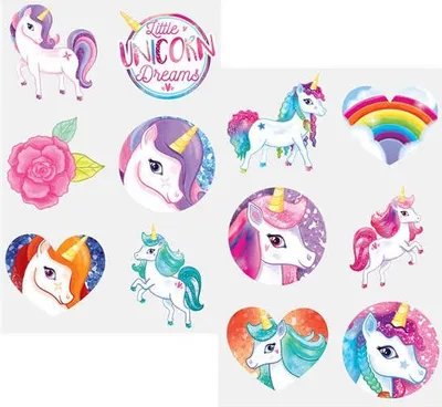 Produktbild von 1 Bogen Einhorn Tattoos