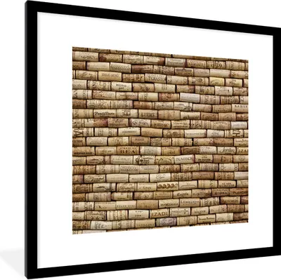 Produktbild von MuchoWow® Gerahmtes Poster Korken in einer Reihe 40x40 cm - Poster mit Schwarzem Bilderrahmen Wandposter Rahmen Foto Bilder - Poster - Plakat im Rahmen