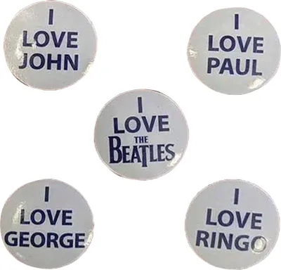 Obrázek produktu pro The Beatles - odznak "I Love" 5-Pack RO10188 (jedna velikost) (bílá/modrá)