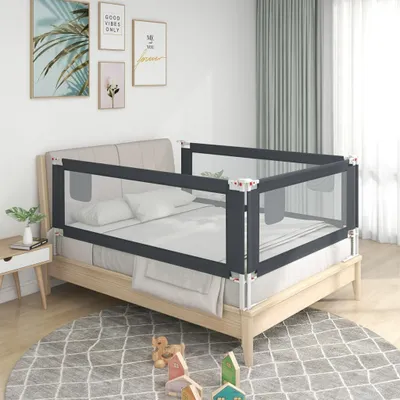 Produktbild von Maison Exclusive - Kleinkind-Bettschutzgitter Dunkelgrau 190x25 cm Stoff
