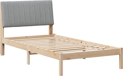Zdjęcie produktu dla vidaXL Rama łóżka z wezgłowiem brązowa 100 x 200 cm z litego drewna sosnowego