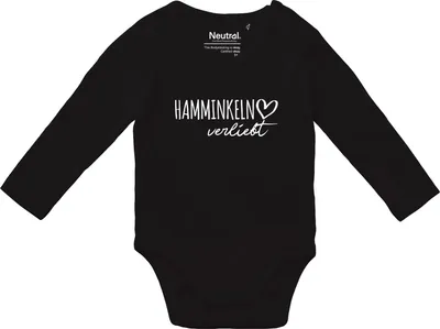 Produktbild von Huuraa Baby Body Hamminkeln verliebt 74 Black  Baumwolle Fairtrade Langarmbody Geschenkidee