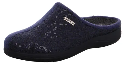 Produktbild von Rohde 6550 Bari Damen Hausschuhe Pantoffeln Softfilz, Weite G, Größe 41, blau