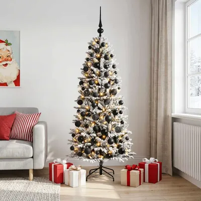 Imagen del producto de Árbol de Navidad artificial con adornos navideños, 210 cm, 300 luces LED