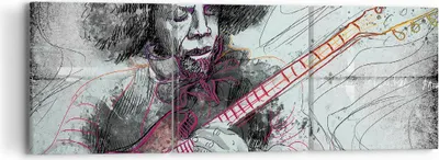 Produktbild von Bild auf Leinwand - Leinwandbild - Lied Gitarre Künstler Instrument - 90x30cm - Wand Bild - Wanddeko - Leinwanddruck - Bilder - Kunstdruck - Wanddekoration - Leinwand bilder - Wandkunst - CA90x30-2559