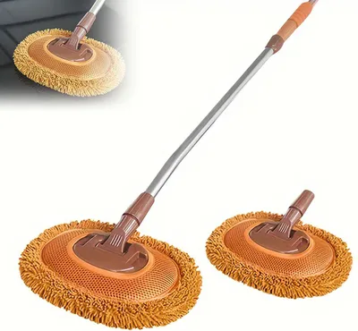 Produktbild von Auto Bürste Verlängerbar, 15° Gebogener Griff, Softes Mikrofaser Kopf, Autoreinigung Werkzeug