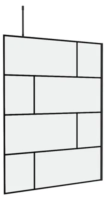 Zdjęcie produktu dla Parawan prysznicowy MARWELL o nowoczesnym wygl?dzie 140 x 195 cm w komplecie z uchwytem sufitowym - szklany prysznic z matowym czarnym profilem ?ciennym - hartowane szk?o bezpieczne dla maksymalnego bezpiecze?stwa - monta? na brodziku lub p?ytce