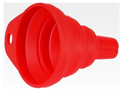 Produktbild von Silikontrichter für die Küche, 4 Größen, faltbares Trichterset für Flüssigkeitsübertragung, 11 cm, rot