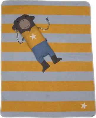 Produktbild von David Fussenegger Babydecke Juwel in der Puppe 'Affe' 70 x 90 cm Senf - Gelb