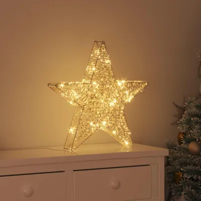 Obrázok produktu pre vidaXL 3D hviezda s 50 LED diódami teplá biela 55 x 52,5 x 9 cm PET