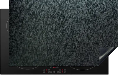Produktbild von KitchenYeah© Herdabdeckplatte Leder - Textur - Schwarz - Grün - Hell , 85x52cm, Küche Deko, Glaskeramikkochfeld Herdabdeckung, Abdeckplatte fùr Kochfeld
