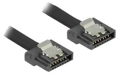 Produktbild von DeLOCK 83838, 0,1 m, SATA III, SATA 7-pin, SATA 7-pin, Männlich/Männlich, Schwarz