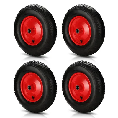 Produktbild von Yakimz Schubkarrenrad mit Achse Ersatzrad Schlauch Reifen 4.80/4.00-8 390 mm 4X