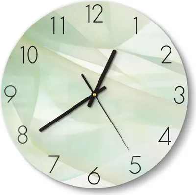 Produktbild von DEQORI Glasuhr Ø30 cm Zahlen 'Zarte Eleganz' Wanduhr Glas Uhr Design leise Küchenuhr