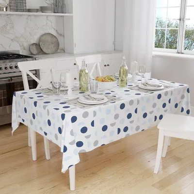 Immagine prodotto di Elegante tovaglia in cotone blu per 4-6 persone