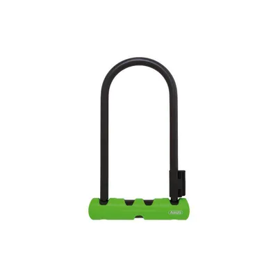Immagine prodotto di ABUS U-lock Ultra 410 + supporto per serratura SH34 - Serratura per bicicletta con grillo rotondo - Livello di sicurezza ABUS 8 - Nero/Verde - Altezza grillo 230 mm