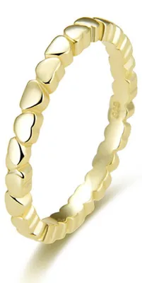 Obrázek produktu pro Pozlacený stříbrný prsten se srdíčky AGG344-GOLD, 56 mm