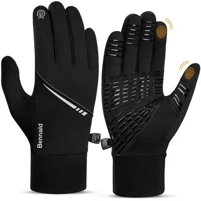 Productafbeelding van Winterhandschoenen Waterdicht - Fietshandschoenen - Touchscreen-handschoenen - Warme Skihandschoenen - Winddichte Loophandschoenen - Verstelbare gesp