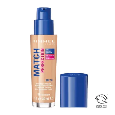 Immagine prodotto di Rimmel Match Perfection Foundation - Matching Make-up 081 Fair Ivory SPF20, 30ml