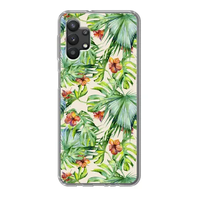 Produktbild von MuchoWow® Handyhülle Schutzhülle Hülle für Samsung Galaxy A32 5G Blume - Blatt - Muster Silikon Softcase Handy Hülle - Softcase