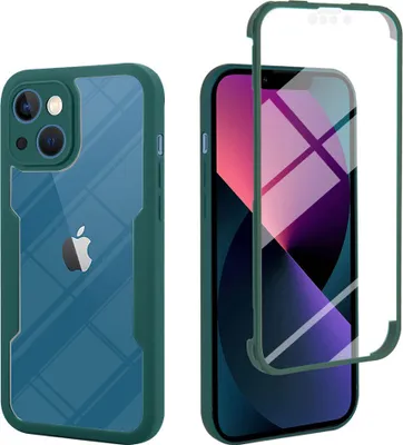 Obrázek produktu pro ochranné pouzdro pro iPhone 13 Mini, vestavěný ochranný kryt displeje 360° Full Protection Pouzdro na mobilní telefon pro iPhone 13 Mini Green