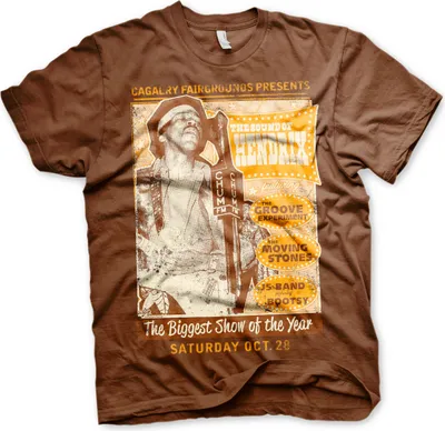 Produktbild von The Sound Of Hendrix Poster T-Shirt - Large - Brown
