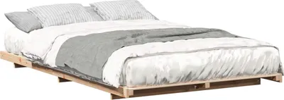 Produktbild von vidaXL Bettrahmen Braun 120 x 190 cm Massives Kiefernholz