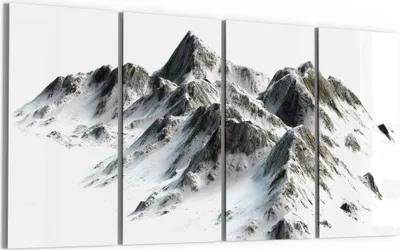 Produktbild von DEQORI Glasbild Echtglas 4x30x60 cm 'Verschneites Bergmassiv' Wandbilder XXL groß
