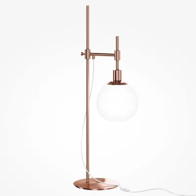 Obrázek produktu pro Stolní lampa kov sklo 65 cm v mosazi bílé E14 stínítko moderní stolní lampa