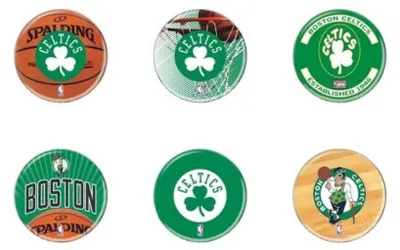 Produktbild von Boston Celtics Button 6er Pack