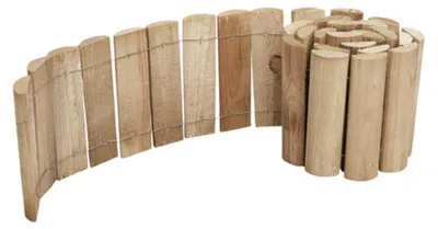 Produktbild von Dekorativer Zaun aus imprägniertem Kiefernholz, Holzrolle, 15 cm hoch, 150 cm lang
