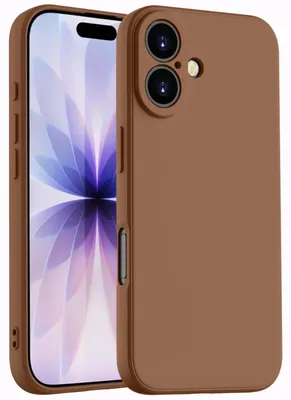 Produktbild von Hülle für iPhone 17, Slim Liquid Silikon Gel Gummi Stoßfest Schutzhülle Braun