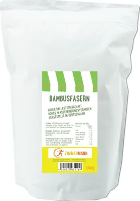 Produktbild von Bambusfasern 1000g - Hoher Ballaststoffgehalt - konventionell von Zimmermann