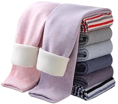 Warme Fleece-Leggings für Mädchen 2er Set Winter Thermo Kinderhose