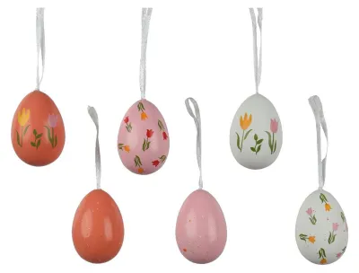 Produktbild von Decoris Hängedekoration Osterei aus Styropor 6ø4xh6cm