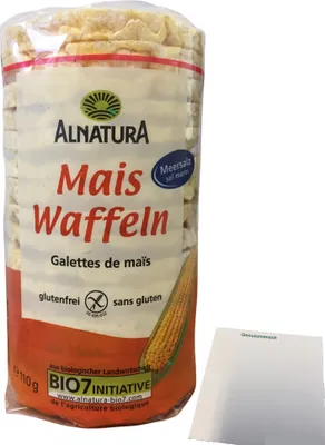 Produktbild von Alnatura Maiswaffeln (1x110g Packung) + usy Block