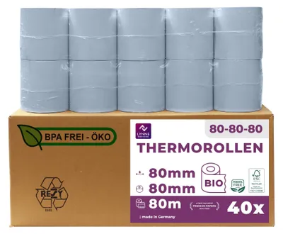 Immagine prodotto di Scontrini termici da 80 mm x 80 m - Confezione da 40 rotoli