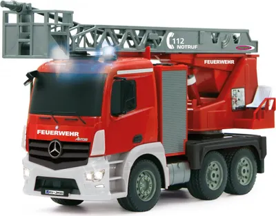 Produktbild von Jamara Feuerwehrfahrzeug Mercedes-Benz Antos 1:20 mit Sprühfunktion und drehbarer Leiter