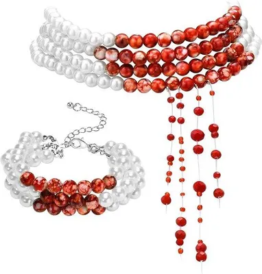 Zdjęcie produktu dla Gruesome zestaw do naszyjnika - Halloween Kostium Akcesoria z Bracelet i Diadem