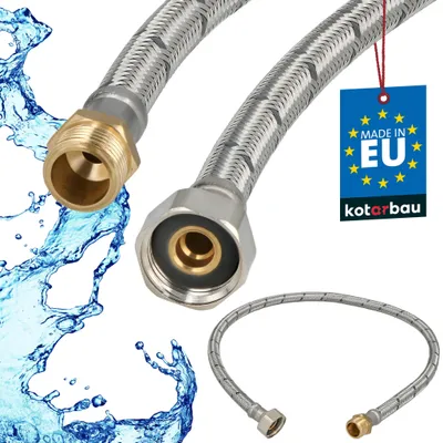 Produktbild von KOTARBAU® Flexschlauch Wasserschlauch 70cm Panzerschlauch 1/2"x3/8" Außengewinde x Innengewinde Anschlussschlauch für Armatur Schlauch Für Wasserhahn