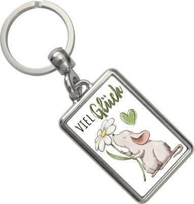 Produktbild von Maus Schlüsselanhänger mit Spruch Viel Glück