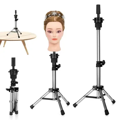 Produktbild von Übungskopfständer Perückenständer Haarpuppenständer - Höhenverstellbar 36,5 bis 57 cm - Mit Tragetasche - Kompakt und tragbar