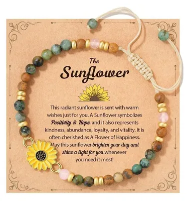 Imagen del producto de Pulsera de girasol para mujer, símbolo de positividad y fuerza