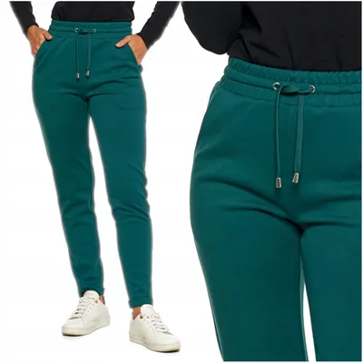 Produktbild von Moraj | Jogginghose Damen - Größe L - Sweatpants Damen Dunkelgrün - Jogginghose eng - Baumwolle Sportswear Damen
