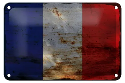 Produktbild von Blechschild Flagge Frankreich 18x12cm Flag of France Rost Dekoration